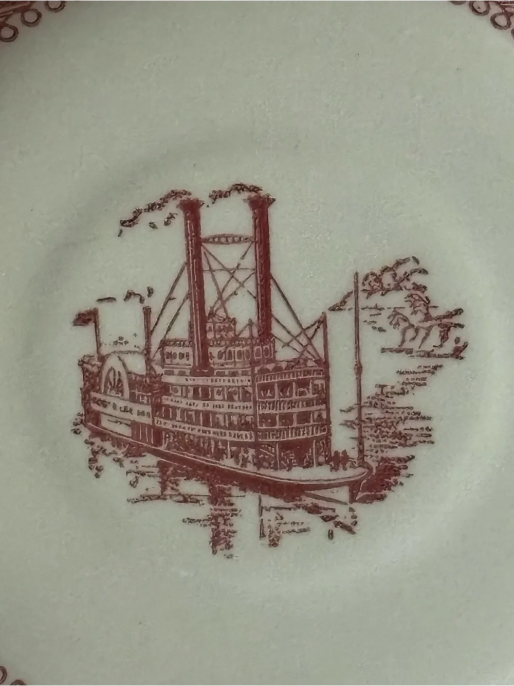 Currier & Ives decorative red